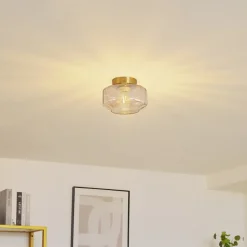 Lindby taklampe Hildur, ravfarget, glass, Ø 22 cm