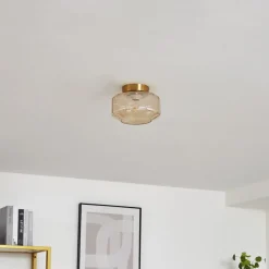 Lindby taklampe Hildur, ravfarget, glass, Ø 22 cm