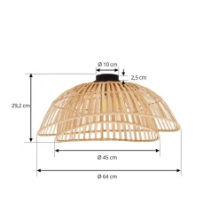 Lindby taklampe Ilajus, Ø 62 cm, naturlig bambus