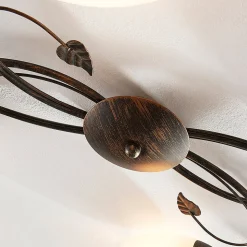 Lindby taklampe Stefania, 6 lyskilder, svart/gull, 68 cm