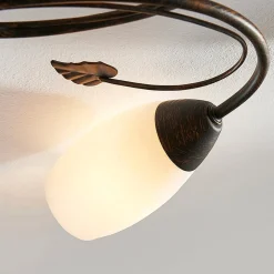 Lindby taklampe Stefania, 6 lyskilder, svart/gull, 68 cm
