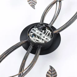 Lindby taklampe Stefania, 6 lyskilder, svart/gull, 68 cm