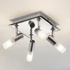 Lindby taklampe til bad Zela, 32 cm, krom, 4 lyskilder, IP44