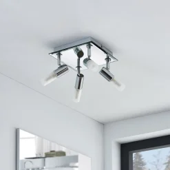 Lindby taklampe til bad Zela, 32 cm, krom, 4 lyskilder, IP44