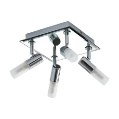 Lindby taklampe til bad Zela, 32 cm, krom, 4 lyskilder, IP44