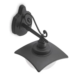 Lindby utendørs vegglampe Elinda, høyde 29 cm, antrasitt, glass