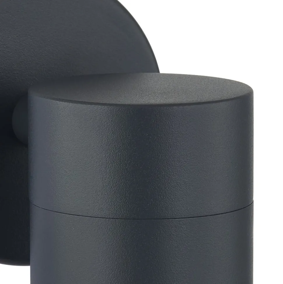 Lindby utendørs vegglampe Inaye, GU10, 12 cm, svart, aluminium