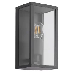 Lindby utendørs vegglampe Peldar, klar, 1 lyskilde, 26 cm, metall