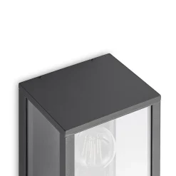 Lindby utendørs vegglampe Peldar, klar, 1 lyskilde, 26 cm, metall