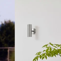 Lindby utendørs vegglampe Hakan, opp/ned, stål, IP44, GU10