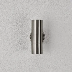 Lindby utendørs vegglampe Hakan, opp/ned, stål, IP44, GU10