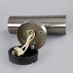 Lindby utendørs vegglampe Hakan, opp/ned, stål, IP44, GU10