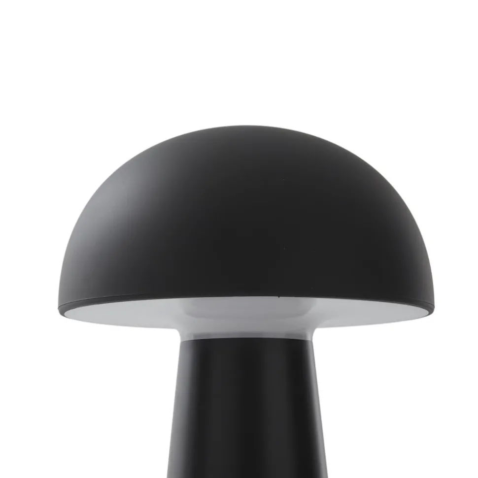 Lindby Zyre LED oppladbar bordlampe, svart, IP44, berøringsdimmer