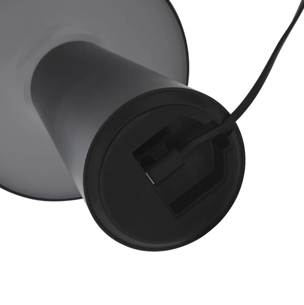 Lindby Zyre LED oppladbar bordlampe, svart, IP44, berøringsdimmer