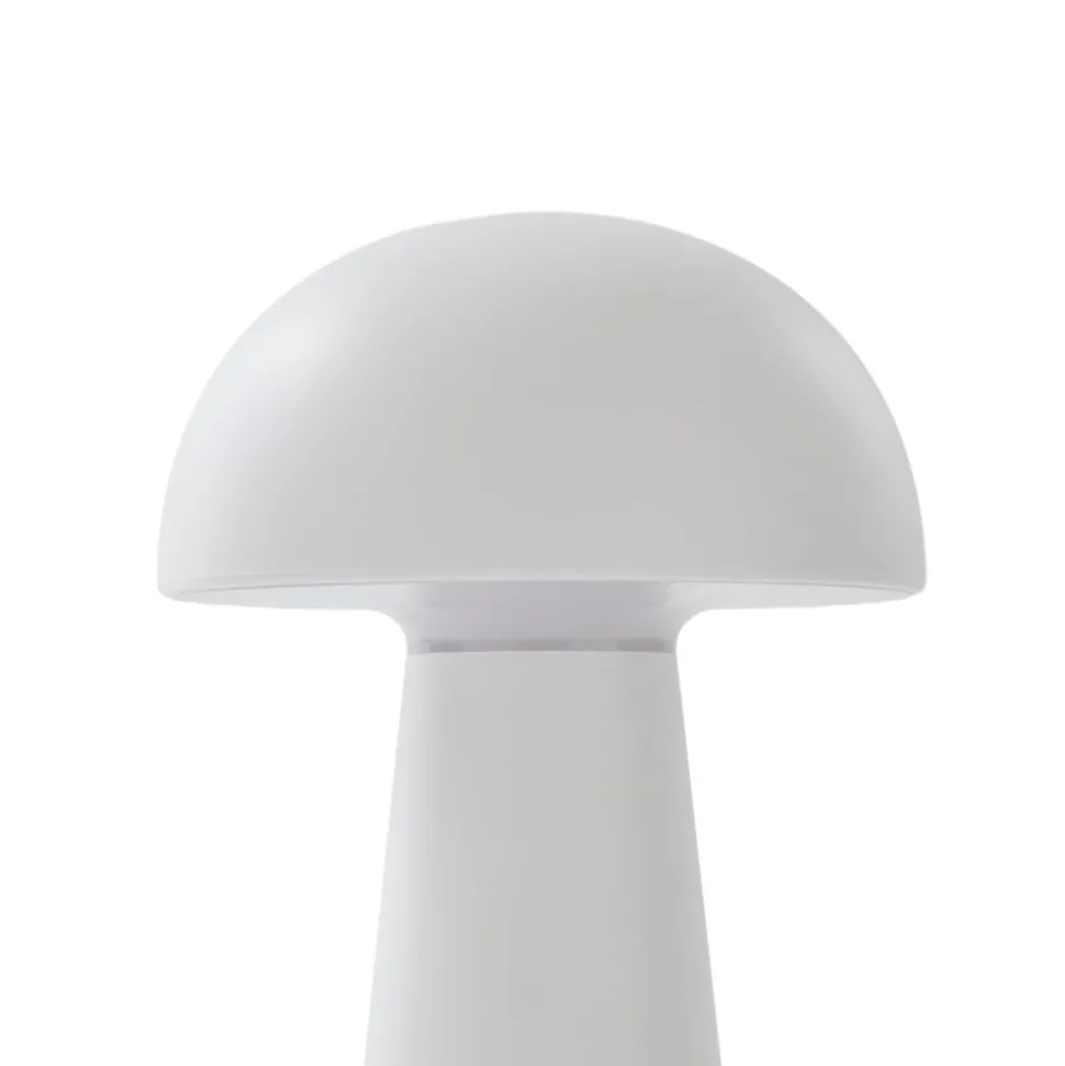 Lindby Zyre LED oppladbar bordlampe, hvit, IP44, berøringsdimmer