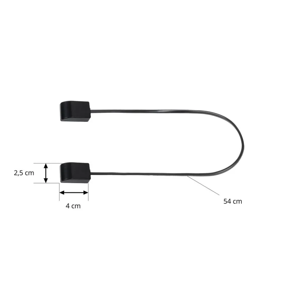 Lindby-kontakt Lumaro, kabellengde 54 cm, svart, PVC
