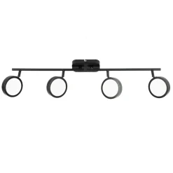 Lindby-spot Neros, svart, 4-lys, 79,5 cm, CCT, jern