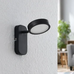 Lindby-spot Vesim, svart, 1-lys, 15 cm høy, jern