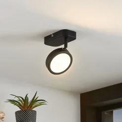 Lindby-spot Vesim, svart, 1-lys, 15 cm høy, jern