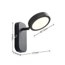 Lindby-spot Vesim, svart, 1-lys, 15 cm høy, jern