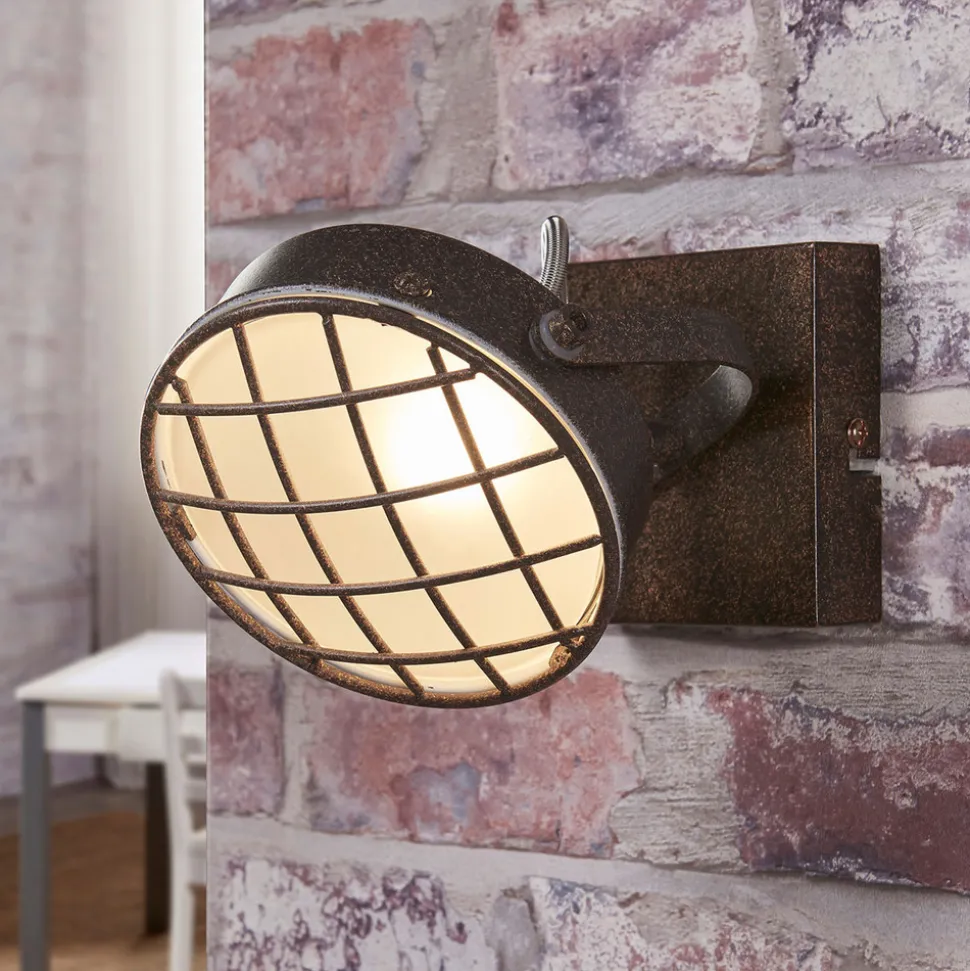 Lindby-spotlight Tamin, rustfarget, 1-lampe, glass, G9