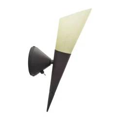 Lindby-vegglampe Alva, rustfarget, glass, 34 cm høy, E14