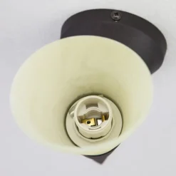 Lindby-vegglampe Alva, rustfarget, glass, 34 cm høy, E14