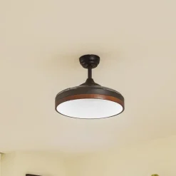 Lindy LED-takvifte Oras, svart, likestrøm, stillegående, 107 cm