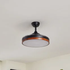 Lindy LED-takvifte Oras, svart, likestrøm, stillegående, 107 cm