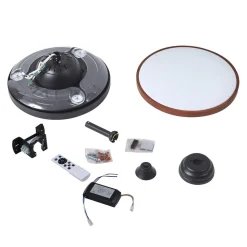 Lindy LED-takvifte Oras, svart, likestrøm, stillegående, 107 cm