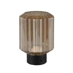 Lord LED-bordlampe, svart/amber, høyde 19,5 cm, glass