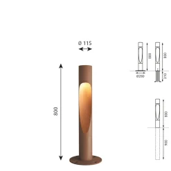 Louis Poulsen 830 rust 80 cm dimbar veilampe med jording