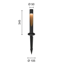 Louis Poulsen Flindt sokkellampe, 840, svart, 24V jordet fatning