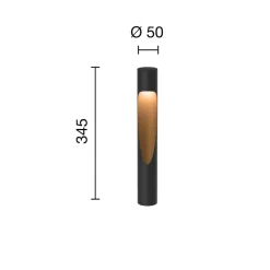 Louis Poulsen Flindt sokkellampe, 840, svart, 24V jordet fatning