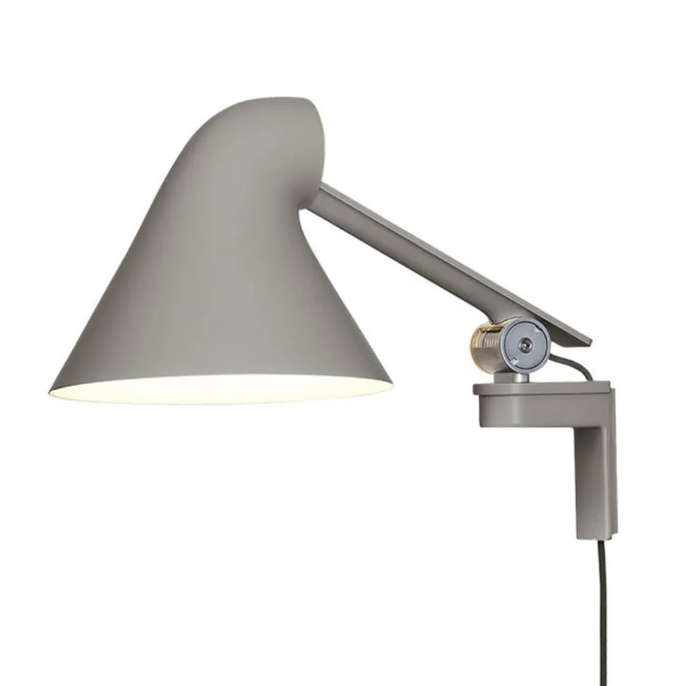 Louis Poulsen NJP LED-vegglampe kort arm, lysegrå