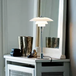 Louis Poulsen PH 2/1 bordlampe forkrommet høylans