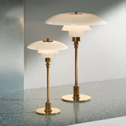 Louis Poulsen PH 2/1 bordlampe messing-hvit