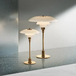 Louis Poulsen PH 2/1 bordlampe messing-hvit