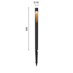 Louis Poulsen Veilampe 840 svart 70 cm stikkontakt