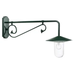 Louvre utendørs vegglampe, projeksjon 90 cm grønn/klar