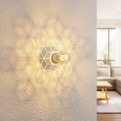 Lucande Alexaru vegglampe, ruter, hvit