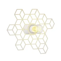 Lucande Alexaru vegglampe, ruter, hvit