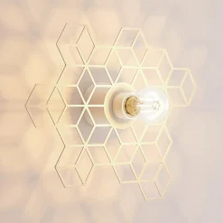 Lucande Alexaru vegglampe, ruter, hvit