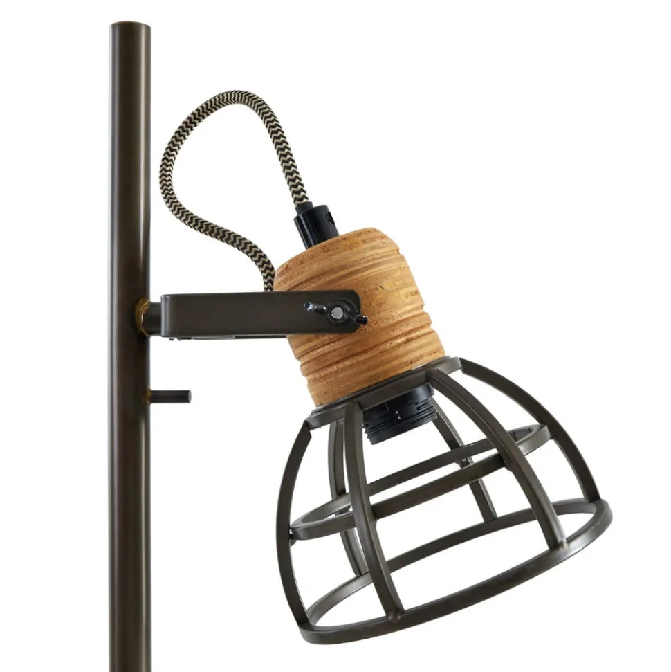 Lucande Arinthea gulvlampe, 2-lys, svart, stål, E14