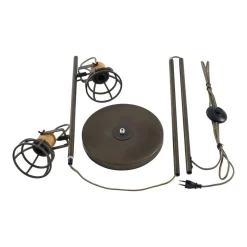 Lucande Arinthea gulvlampe, 2-lys, svart, stål, E14