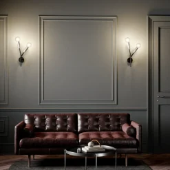 Lucande Carlea vegglampe, 2 lysk. svart nikkel