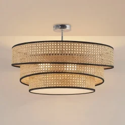 Lucande Elowen taklampe, Ø 56 cm, rotting, bambus