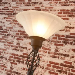 Lucande Gulvlampe Dunja, hvit/rust, metall, leselampe