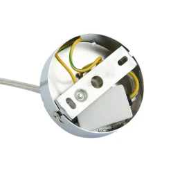 Lucande hengelampe Bidolo, kromfarget, glass, Ø 15 cm, IP44