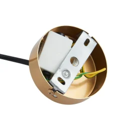 Lucande hengelampe Bidolo, messingfarget, glass, 15 cm, IP44